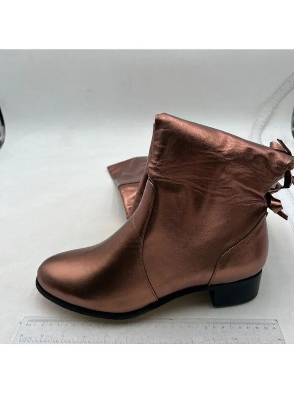 XYD Women Over The Knee Thigh High Leather Boots Chunky Heel Round Toe Brown